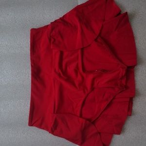 Red open front dance skirt child large